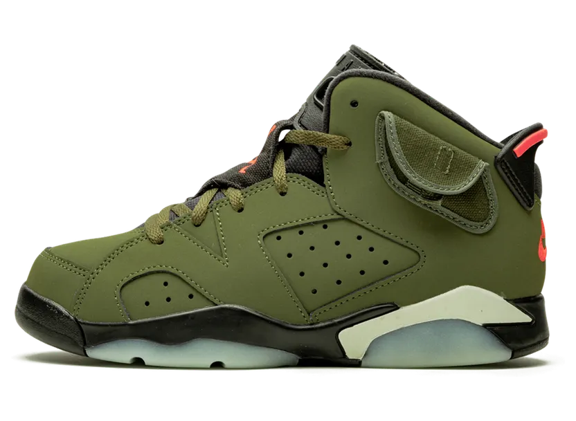 Travis Scott x Air Jordan 6 Retro PS ‘Olive’ Medium Olive/Black/Sail/Univeristy Red (CQ3565-200)