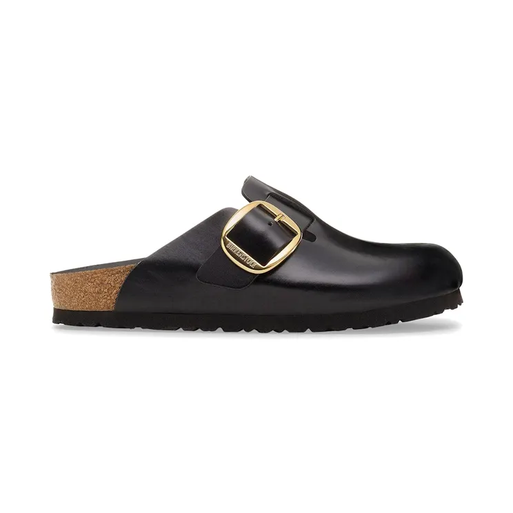 Birkenstock Boston Big Buckle Leather Black Dressy Leather (1030876)