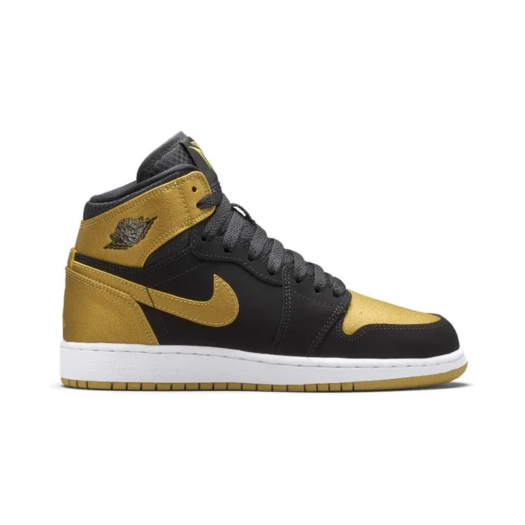 Air Jordan 1 Retro High BG ‘Melo’ Black/Metallic Gold-White (705300-026)