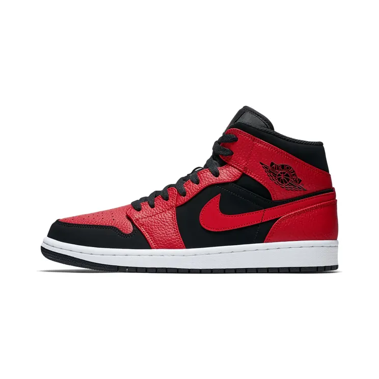 Air Jordan 1 Mid “Black / White / Gym Red” (554724-054)