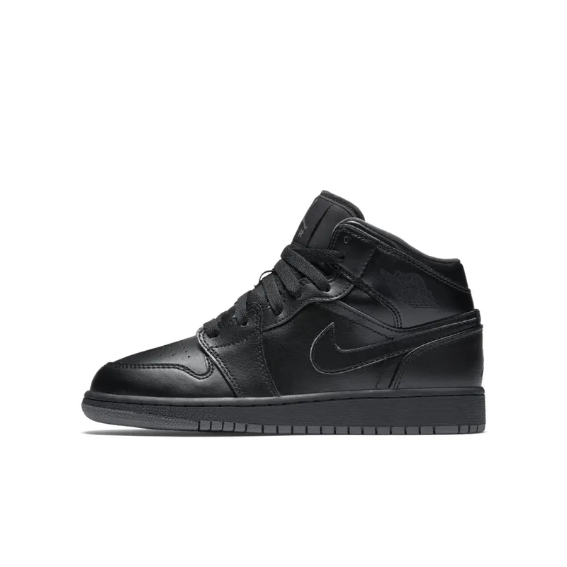 Jordan 1 Mid Black Dark Grey Outsole (GS) Black/Black-Dark Grey (554725-021)