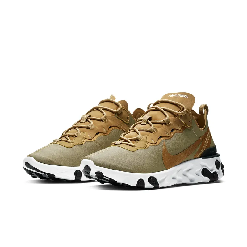 Nike React Element 55 Metallic Gold Metallic Gold/White-White-Black (BQ6166-700)