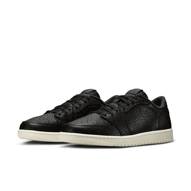 Jordan 1 Retro Low Swooshless Black Black/Black-Sail (848775-005)