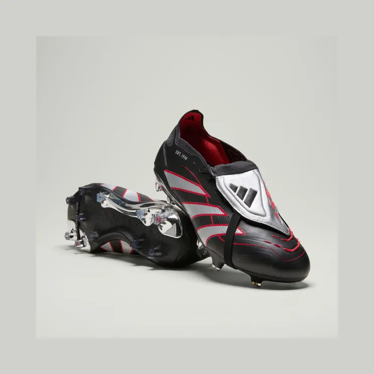 adidas Predator Obsidian Strike Fold-over Tongue Firm Ground Football Boots “Core Black / Silver Metallic / Vivid Red” (JS0563)
