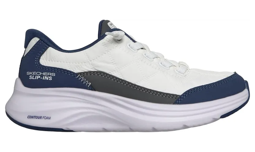 Skechers Slip-ins: Contour Foam – Cozy Fit Wit/Marine