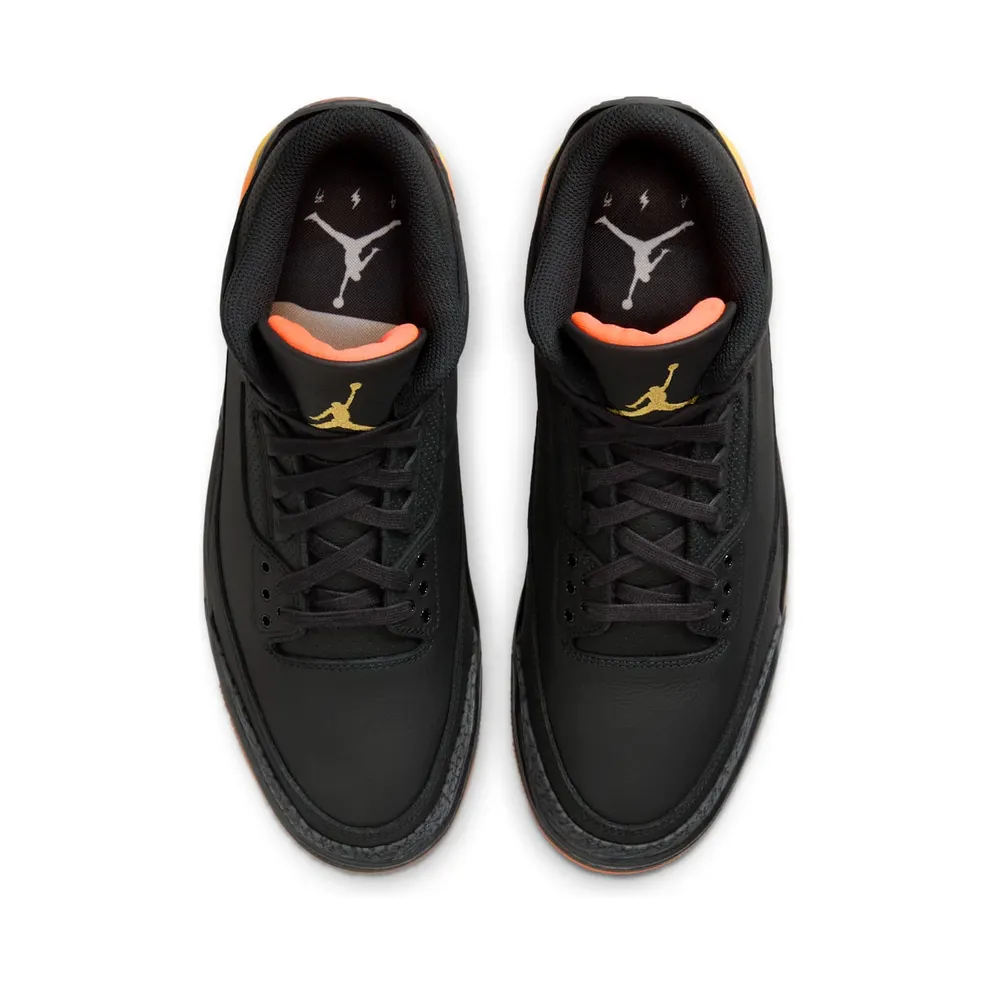 Jordan x J. Balvin Air Jordan 3 “Black/Solar Flare/Total Crimson/Abyss” (FN0344-001)