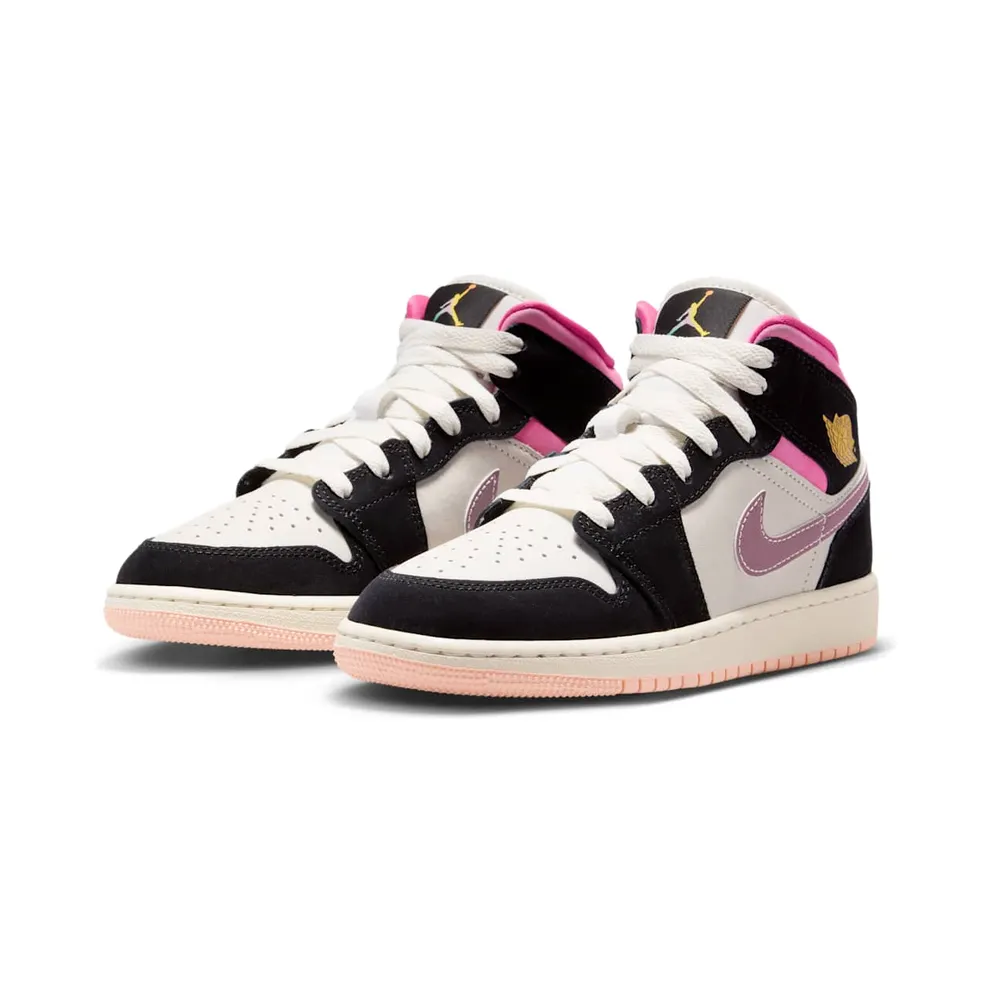 Nike Air Jordan 1 Mid SE “Black / Sail / Pinksicle / University Gold” (II1254-001)