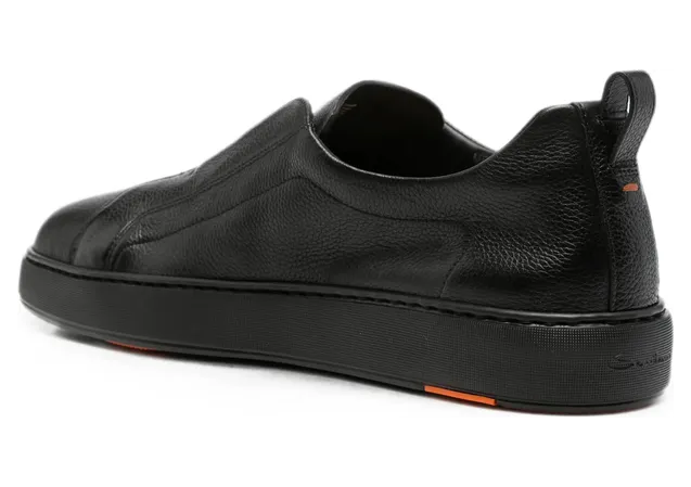 Santoni S-Victory Grainy-leather Slip-on “Black” (MBCD22211NEAT CKAN01) (2)