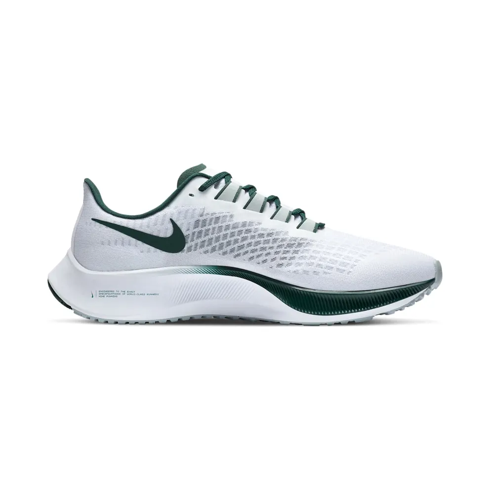 Nike Air Zoom Pegasus 37 Michigan State White/Pure Platinum-Pro Green-Silver Wing (CZ5391-100)