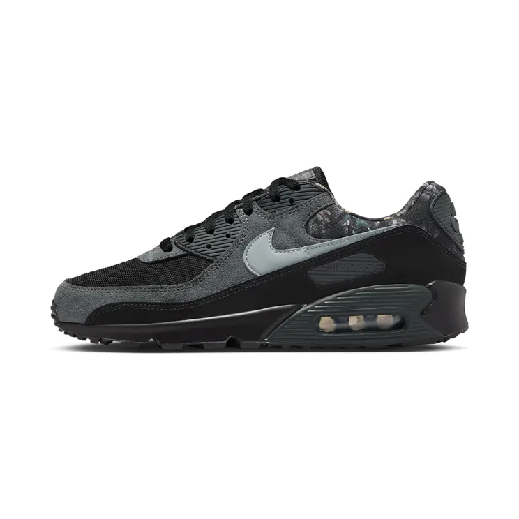 Nike Air Max 90 Realtree® “Black / Dark Smoke Grey / Metallic Cool Grey” (IQ0300-001)