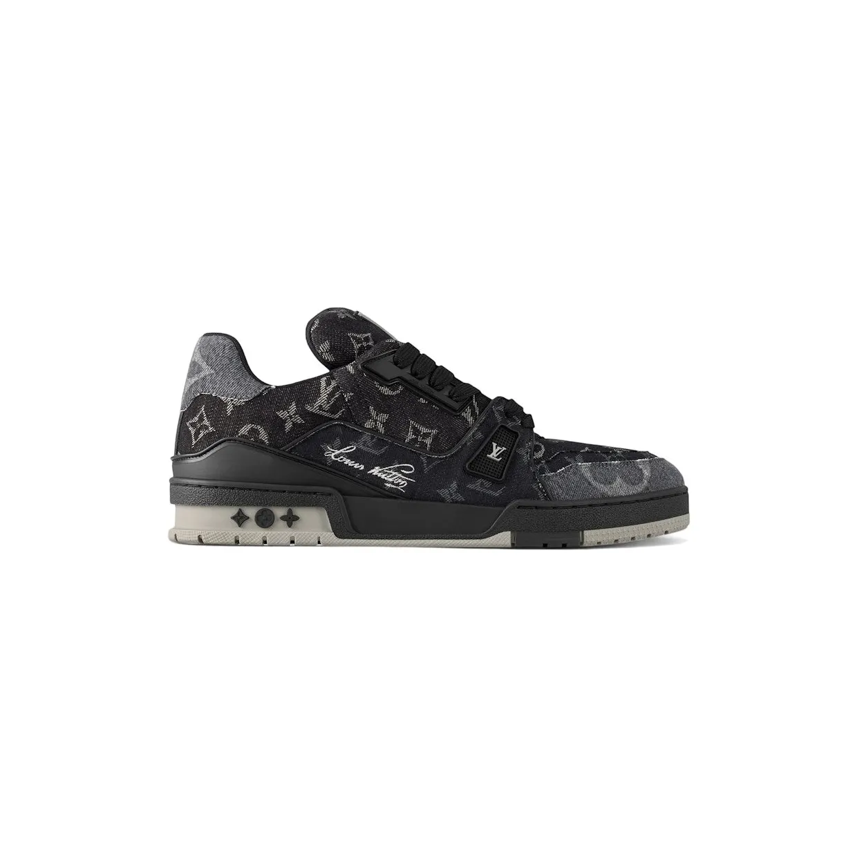 Louis Vuitton LV Trainer Black Monogram Denim (1AC4ZG)
