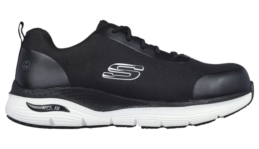 Skechers Work: Arch Fit SR – Ringstap Sneaker Zwart/Wit