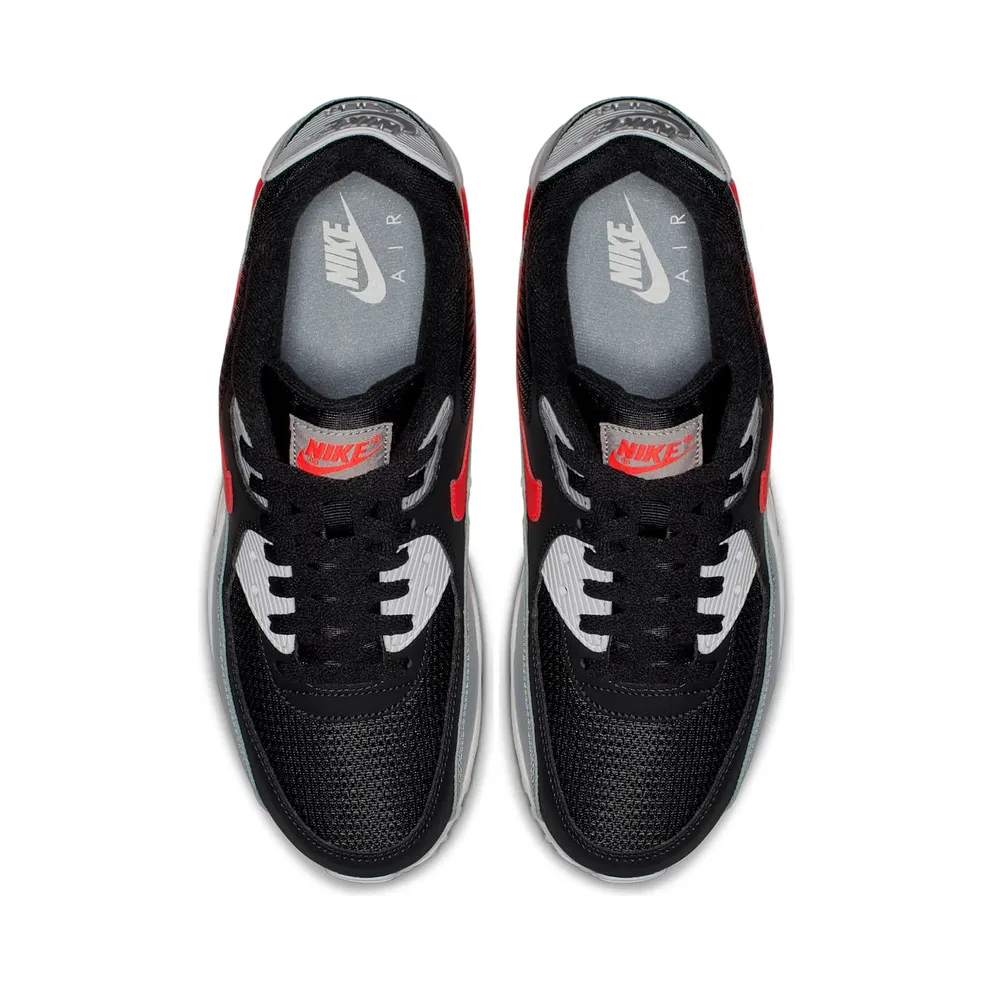 Nike Air Max 90 Black Bright Crimson Wolf Grey/Black-White-Bright Crimson (AJ1285-012)