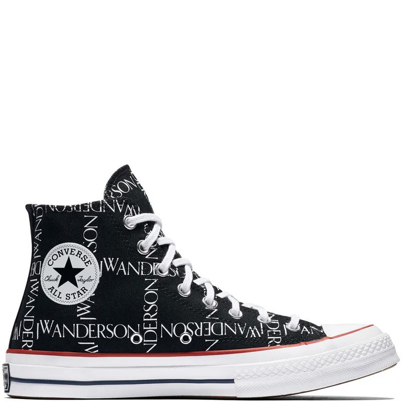 Converse Chuck Taylor All-Star 70s Hi Grid JW Anderson Black Black/White-Insignia Red (160807C)