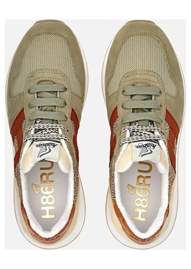 Sneakers Hogan H383 Green Ivory Orange (HXW4290CM40R5A0UAU) (3)