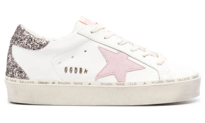 Golden Goose Hi Star White Antique Pink Glitter (GWF00119.F005335.11696)