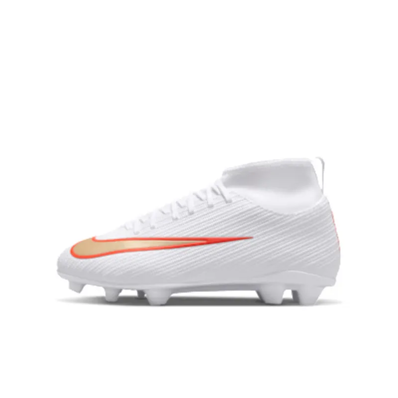 Nike Jr. Mercurial Superfly 11 Club ‘ Multi-Ground High-Top “White/Bright Crimson/Blur” (IO1552-100)