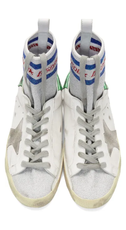 Golden Goose White Superstar Sock High-Top Sneakers (G34WS590.O34) (4)