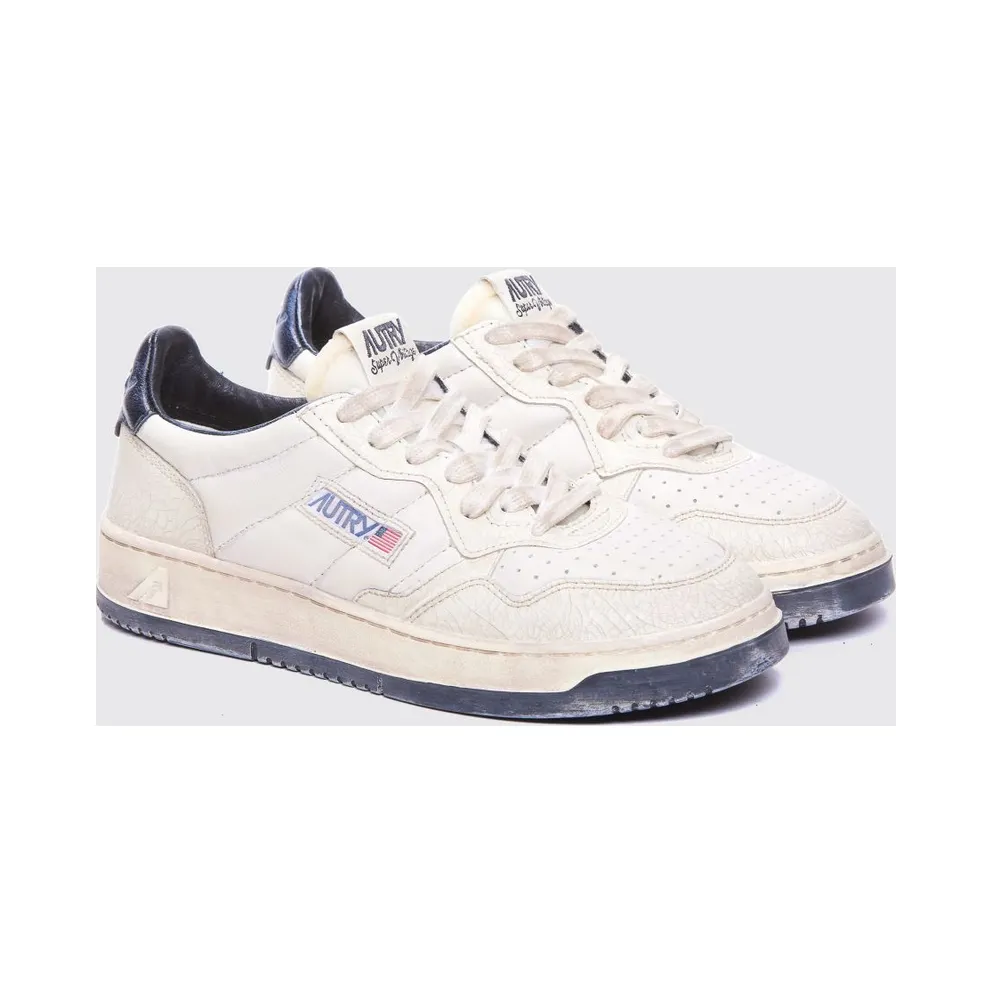 Autry Medalist Low Super Vintage Calfskin with Worn Effect Yellow Cream (AVLMAD01)
