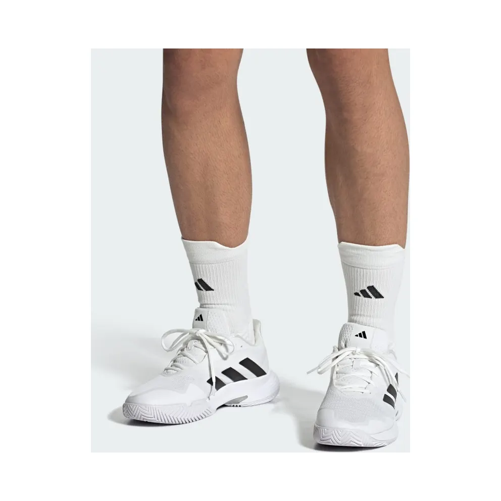 Adidas CourtJam Control Tennis Shoes Cloud White / Core Black / Matte Silver (ID1538)