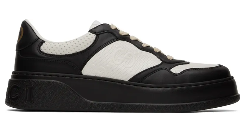 Gucci Black & White Embossed Sneakers (669582 AAA4T)