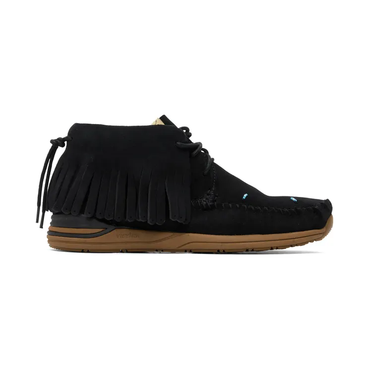 Visvim Black Suede Fringed Sneakers (122202002001)