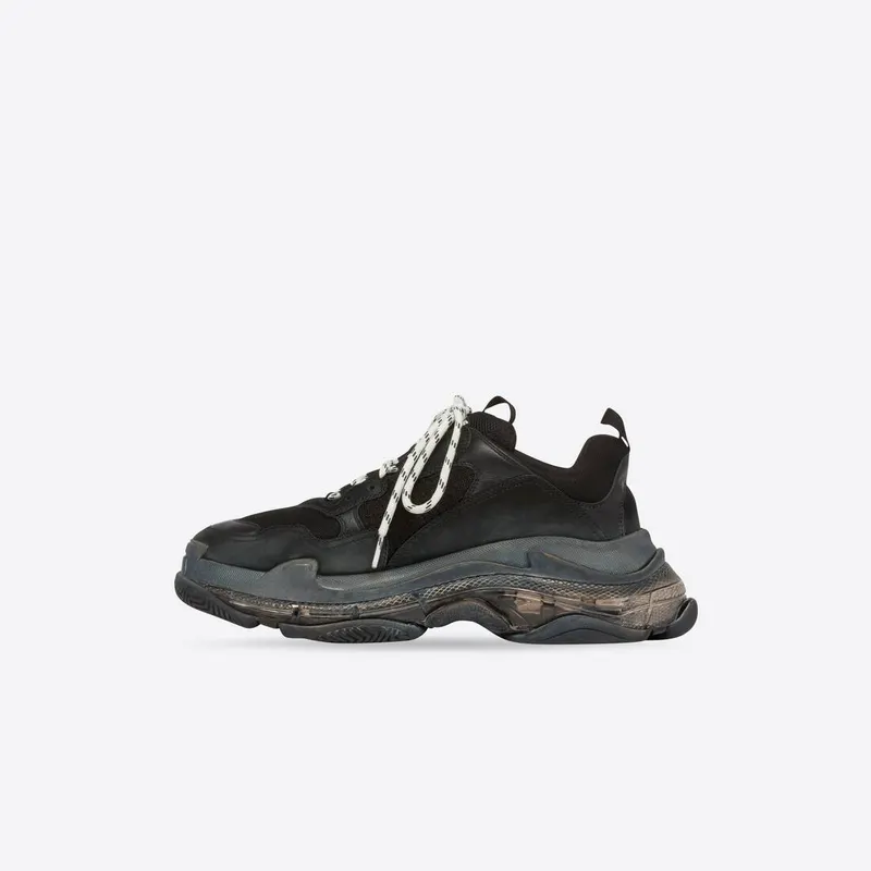 Balenciaga Triple S Clear Sole Double Black (W) (544351W2FB11000)