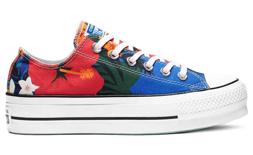 Converse Chuck Taylor All Star Paradise Prints Lift Low Top Totally Blue/white/black (563976C)