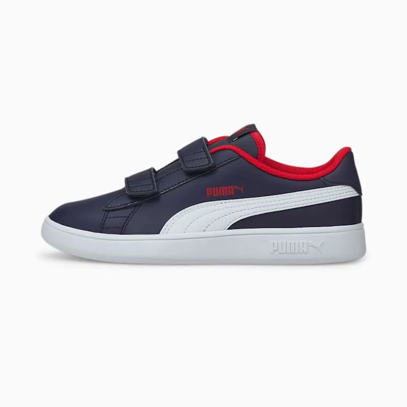 PUMA Smash V2 Kids’ Peacoat/White/High Risk Red (365173-13)