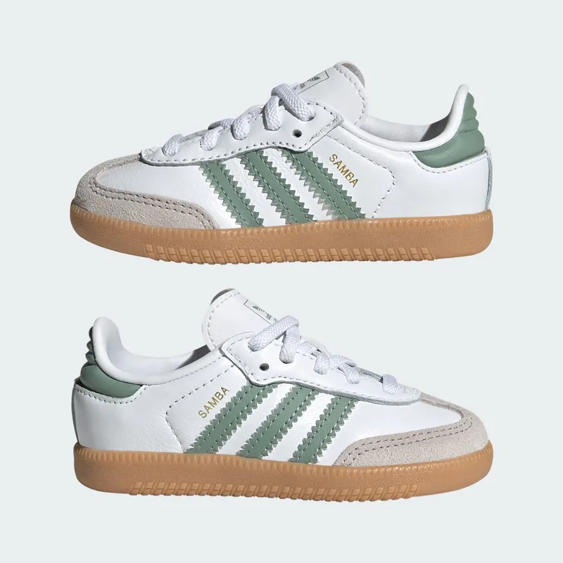 Adidas Samba OG Kids Cloud White / Silver Green / Gum (JP5487)