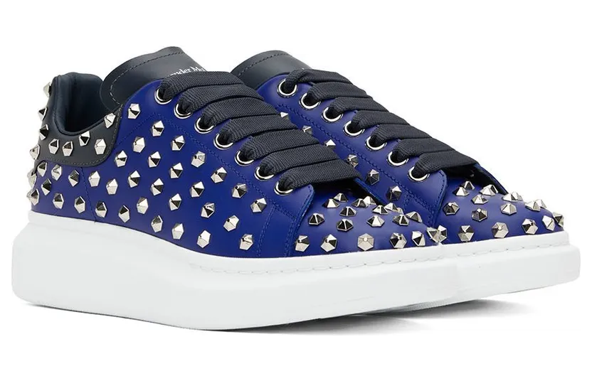 Alexander McQueen Blue Oversized Larry 4597 ELEC.BLUE/ANTH. (711142WHTQQ) (4)