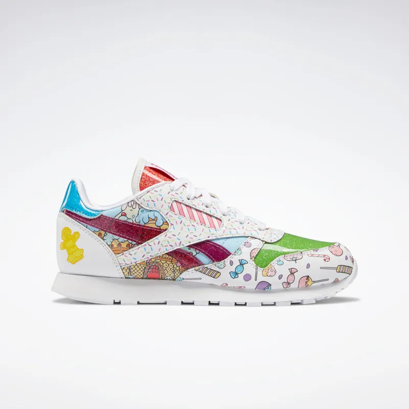 Reebok Candy Land Classic Leather Schoenen White / Aubergine / Super Green