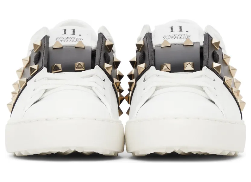 Valentino Garavani White & Pink Rockstud Untitled Sneakers (WW0S0A01ZTN) (2)
