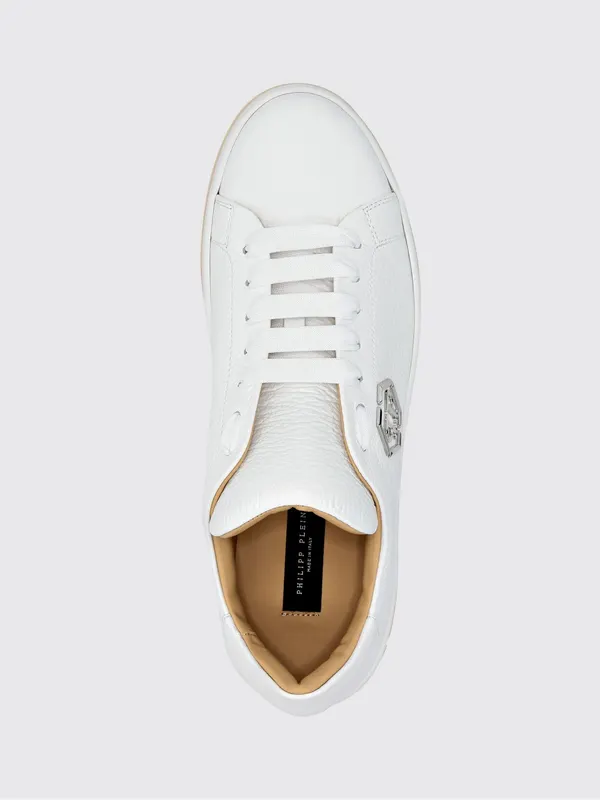 Philipp plein Low-Top Smooth Leather Sneakers with Hexagon Logo and Monogram White (AACSUSC0514PLE010N01) (3)