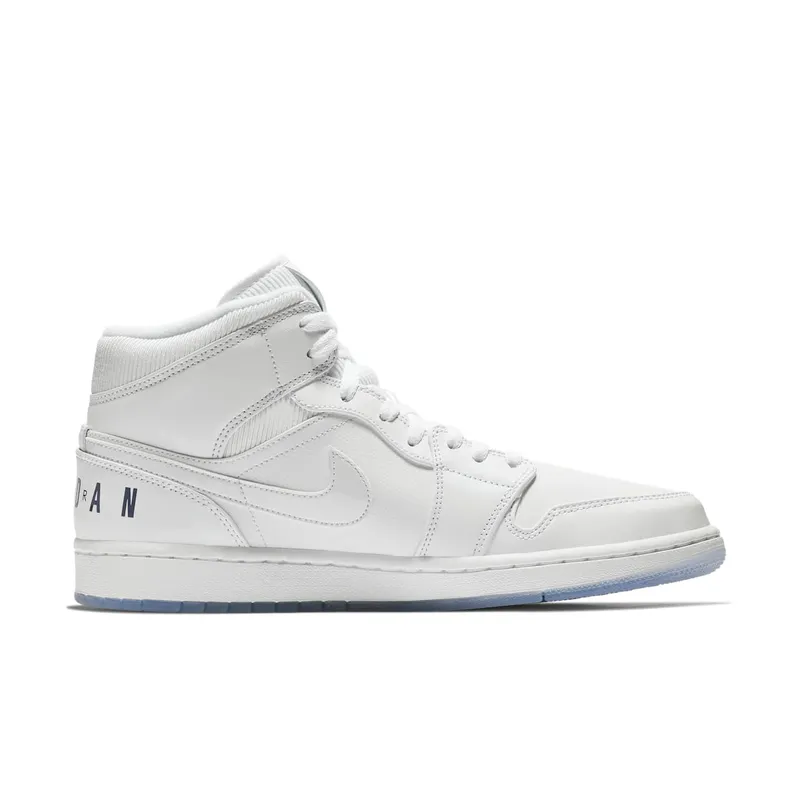 Jordan 1 Mid Pure White White/Concord-White (BQ6578-100)