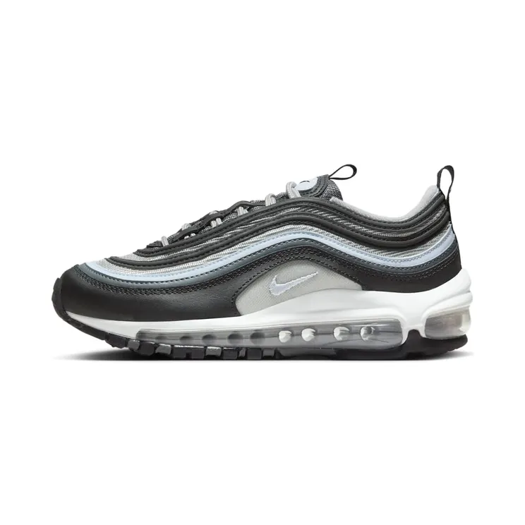 Grade School Nike Air Max 97 “Black / Iron Grey / Summit White / Blue Tint” (921522-033)