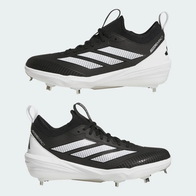Adidas Adizero Impact 2.0 Noppenschoenen Core Black / Cloud White / Silver Metallic (JH6730)