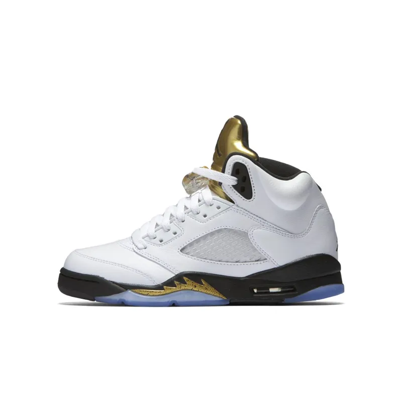 Jordan  5 Retro Olympic 2016 (GS) White/Black-Metallic Gold Coin (440888-133)