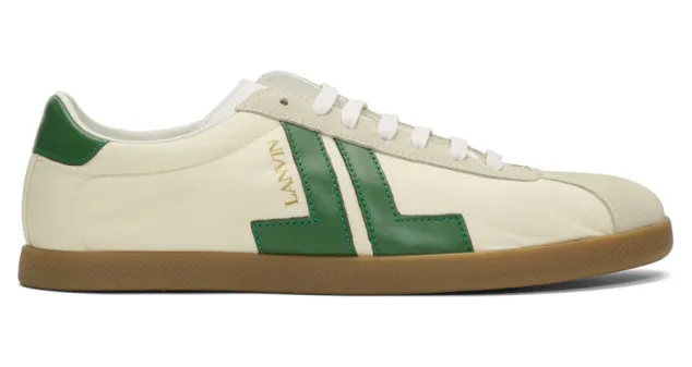 Lanvin Off-White and Green JL Sneakers (FM-SKDLON-NYLO-P20)
