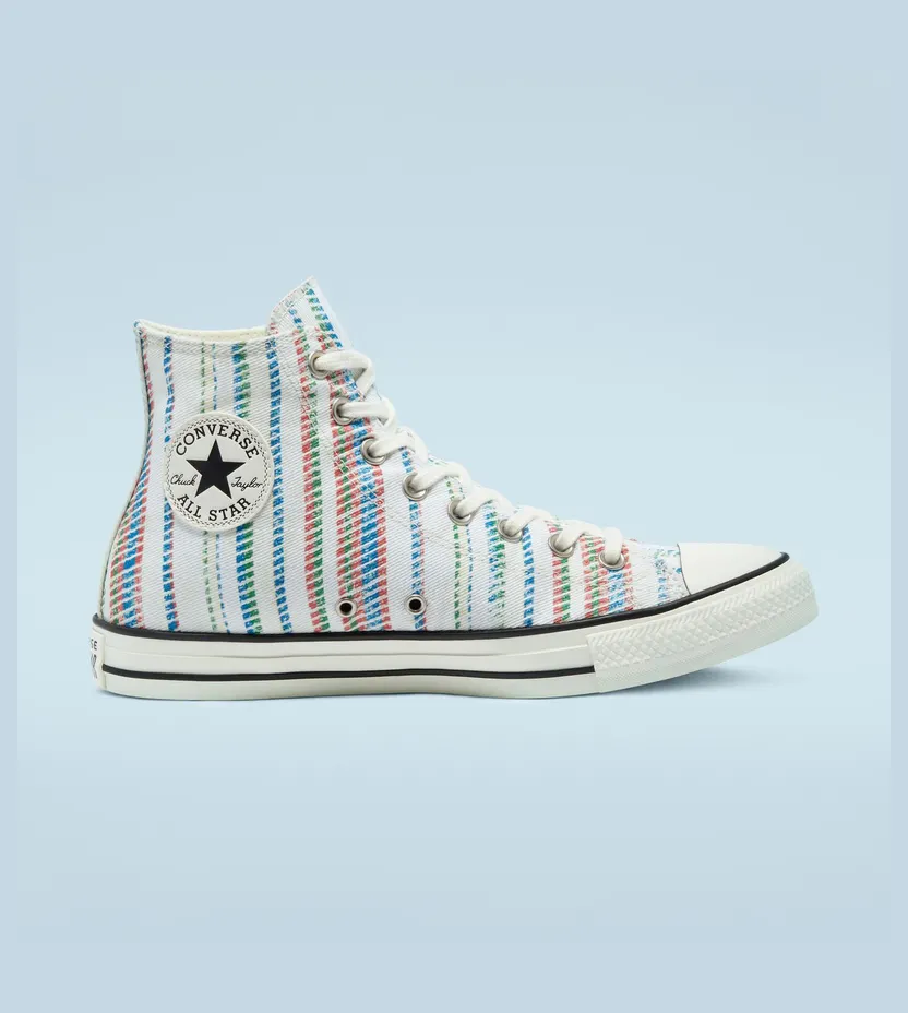 Converse Summer Stripes Chuck Taylor All Star High Top Egret/egyptian Blue (171897C)