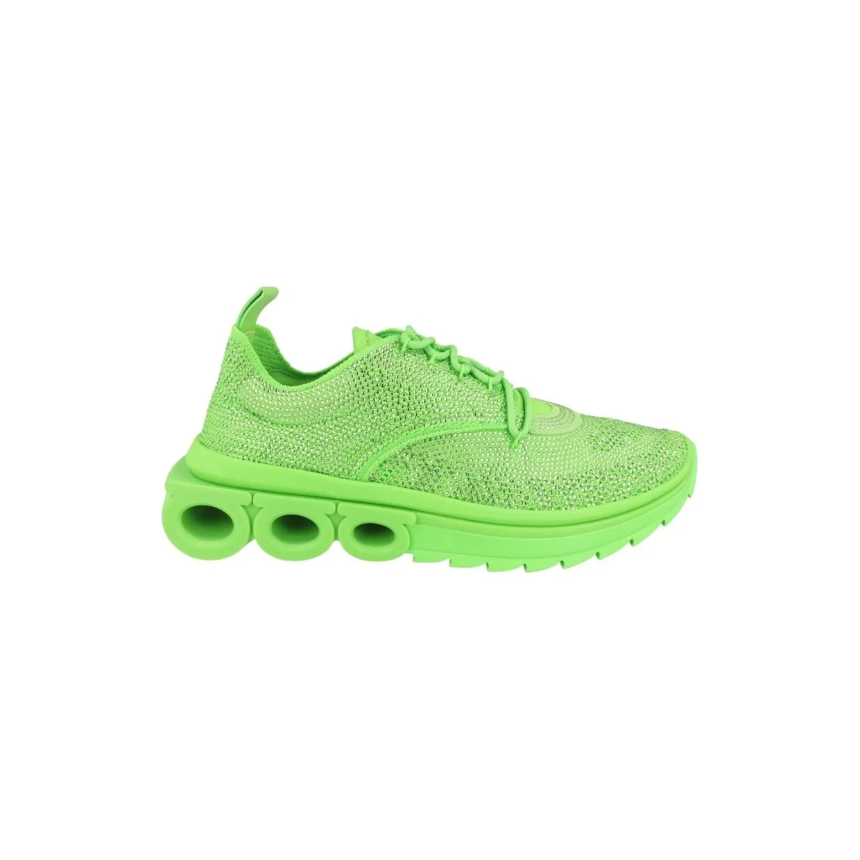 Ferragamo Gancini Knit Low-Top Sneakers Green (021732-762758-M)