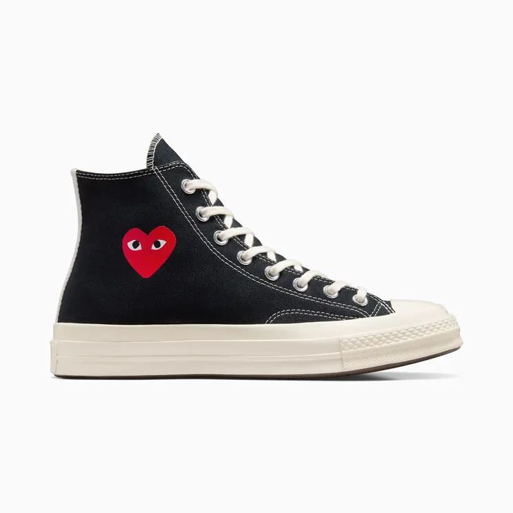 Converse PLAY Comme des Garçons Single Heart Chuck 70 Black/Red/Egret (A08801C)