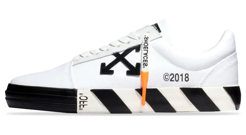 OFF-WHITE Vulc Low Top White Black (Updated Stripes) (W)