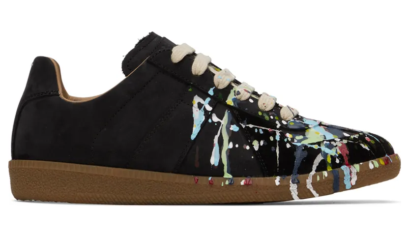 Maison Margiela Black Replica Paint Sneakers (S58WS0101 P1892)