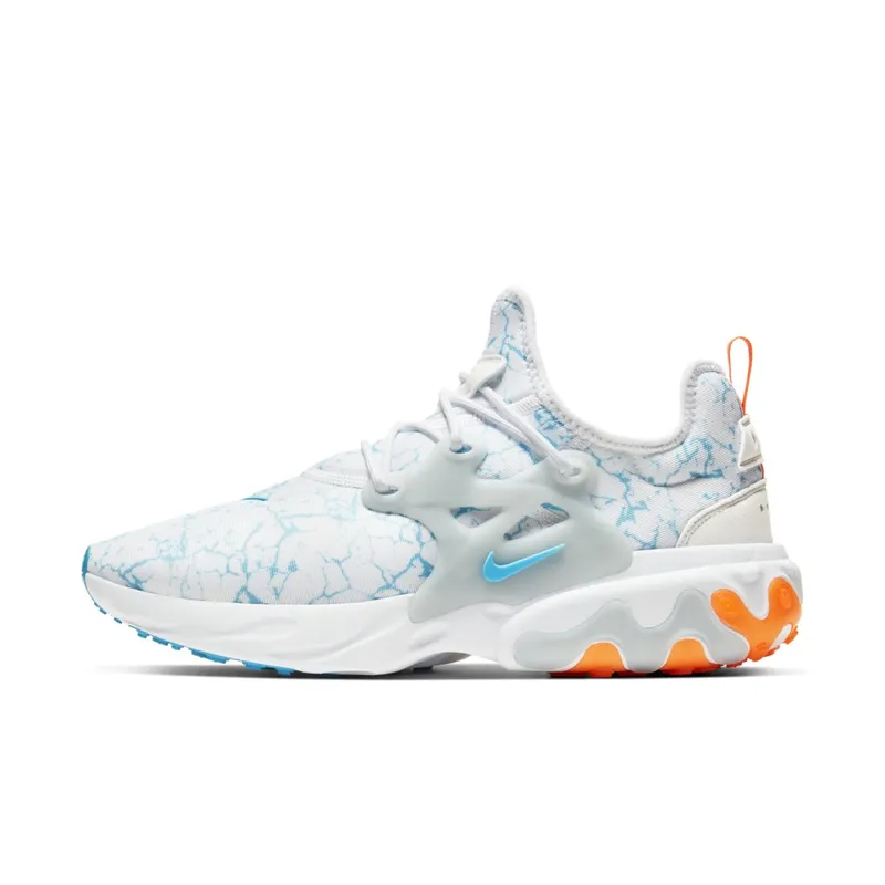 Nike React Presto Acid Wash White/Aura-Total Orange-Blue Fury (CN7664-100)