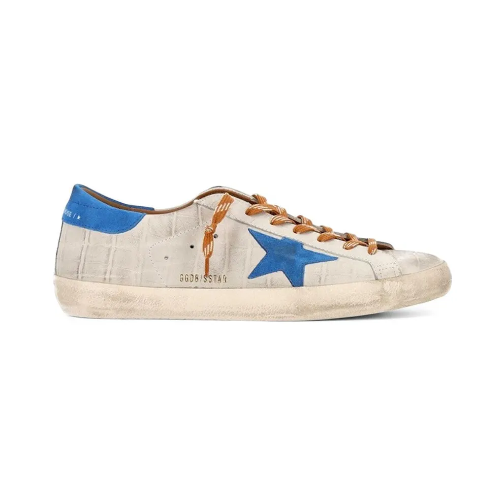 Golden Goose Super-Star Croc-Print White Blue (GMF00101-F007529-60604)