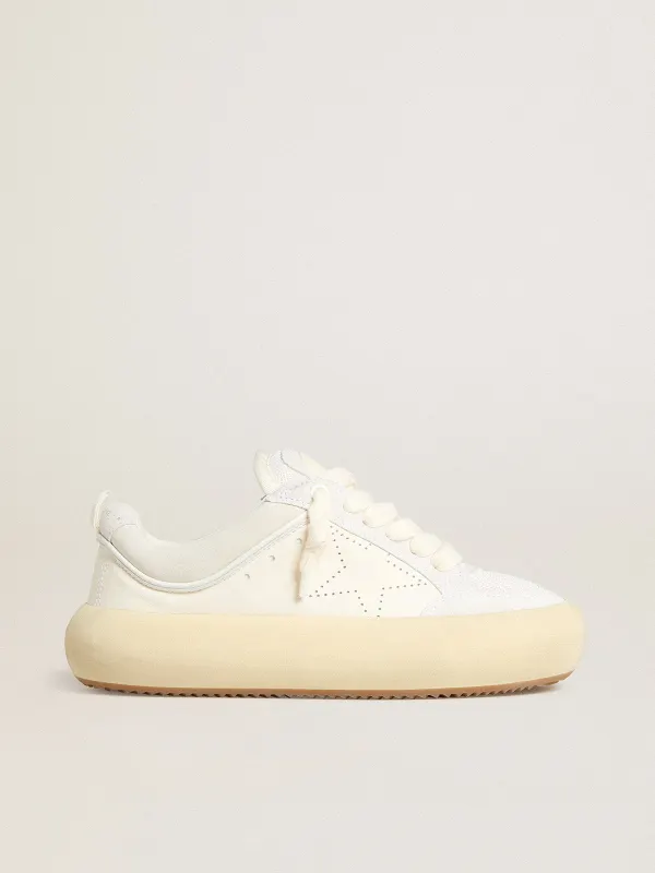 Golden Goose Space-Star Cube In White Leather With Perforated Star (GWF00807.F007094.10359)