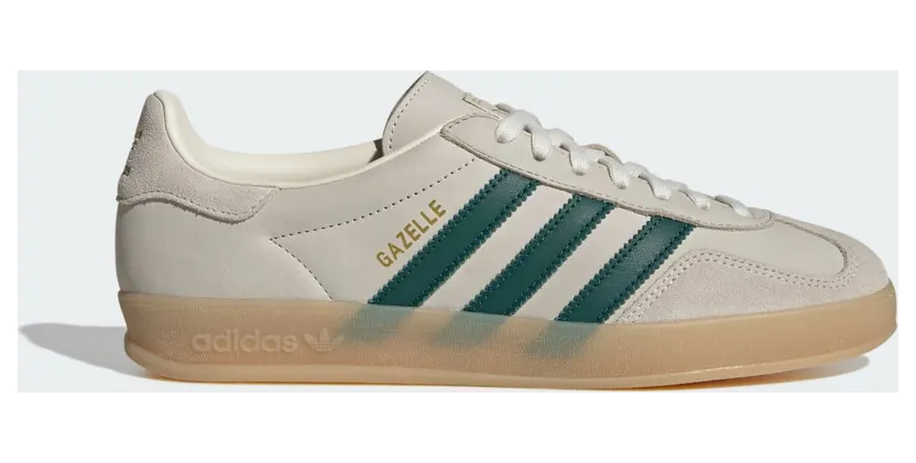 Adidas GAZELLE INDOOR Shoes Cream White / Collegiate Green / Gum (IH9675)
