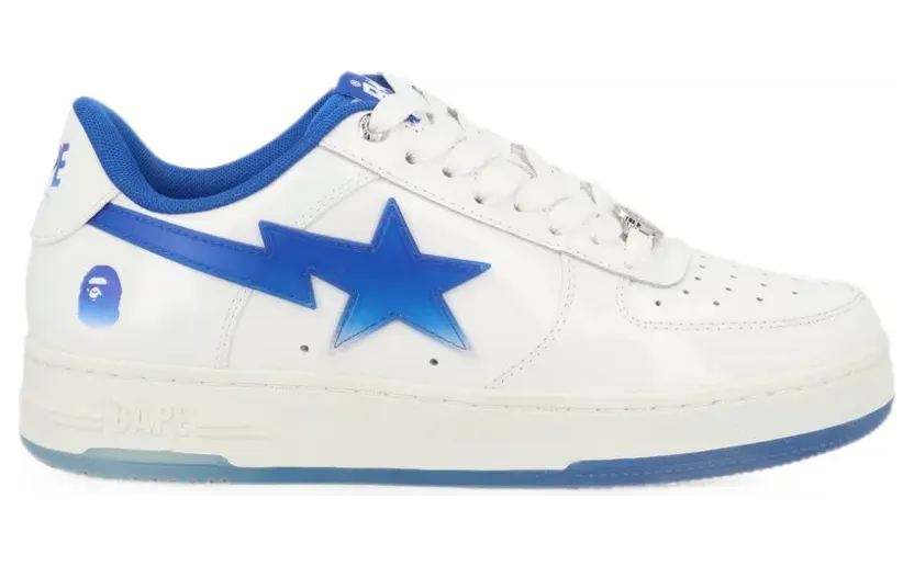 BAPE A Bathing Ape® patent-leather Sta “White” (001FWM301304MBLUE)