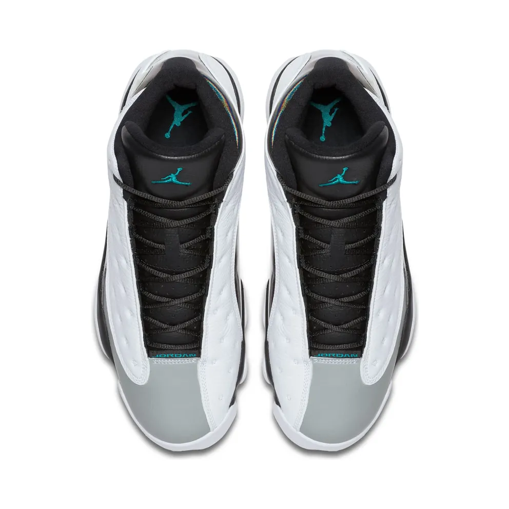 Jordan 13 Retro Barons Hologram White/Tropical Teal-Black-Wolf Grey (414571-115)